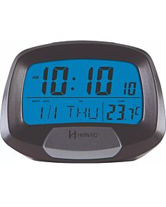Relógio Despertador Herweg 2977-071 Cinza Calendário Termômetro
