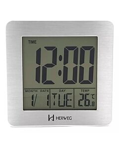 Relógio Despertador Herweg 2985-021 Branco Calendario Termômetro