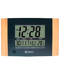 Relógio Parede Mesa Herweg 6438-296 Digital Quadrado Termometro