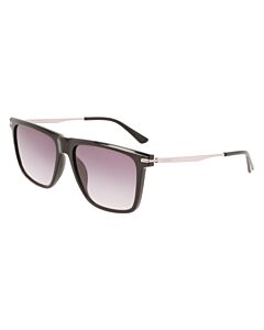 Óculos Solar Calvin Klein Ck22518s 001 57 Preto Brilho Lente Cinza Degradê - Preto