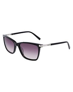 Óculos de Sol Dkny Dk539s 001 55 Preto Brilho Lente Cinza Degradê