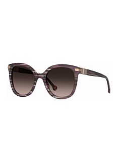 Óculos De Sol Carolina Herrera Her0134/s 1zxha 55 Rosa Translúcido Marmorizado Lente Marrom Degradê