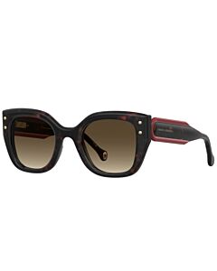 Óculos De Sol Carolina Herrera Her0312/s 086ha 51 Marrom Brilho Havana Lente Marrom Degradê