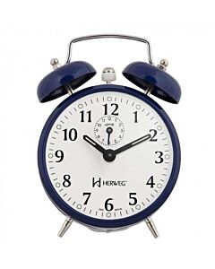 Relógio Despertador Herweg 2208 011 Azul Estilo Antigo Retrô