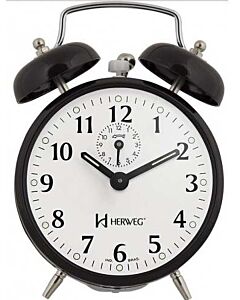 Relógio Despertador Herweg 2208 034 Preto Antigo Retrô