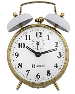 Relógio Despertador Herweg 2215 021 Branco Antigo Retrô