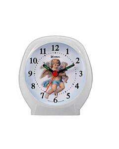Relógio Despertador Herweg 2640 021 Branco Anjo