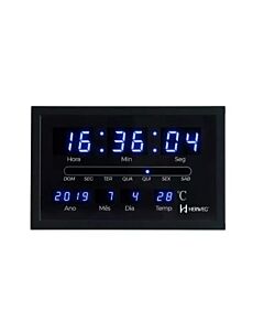 Relógio Parede Herweg 6490 034 Digital Led Azul Termômetro
