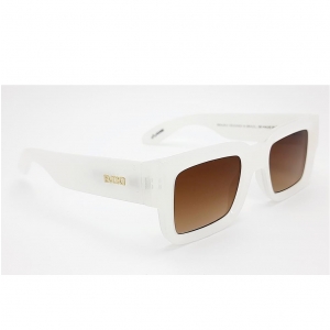 Óculos Solar Evoke Lodown B01 Branco Translúcido Lente Marrom Degradê